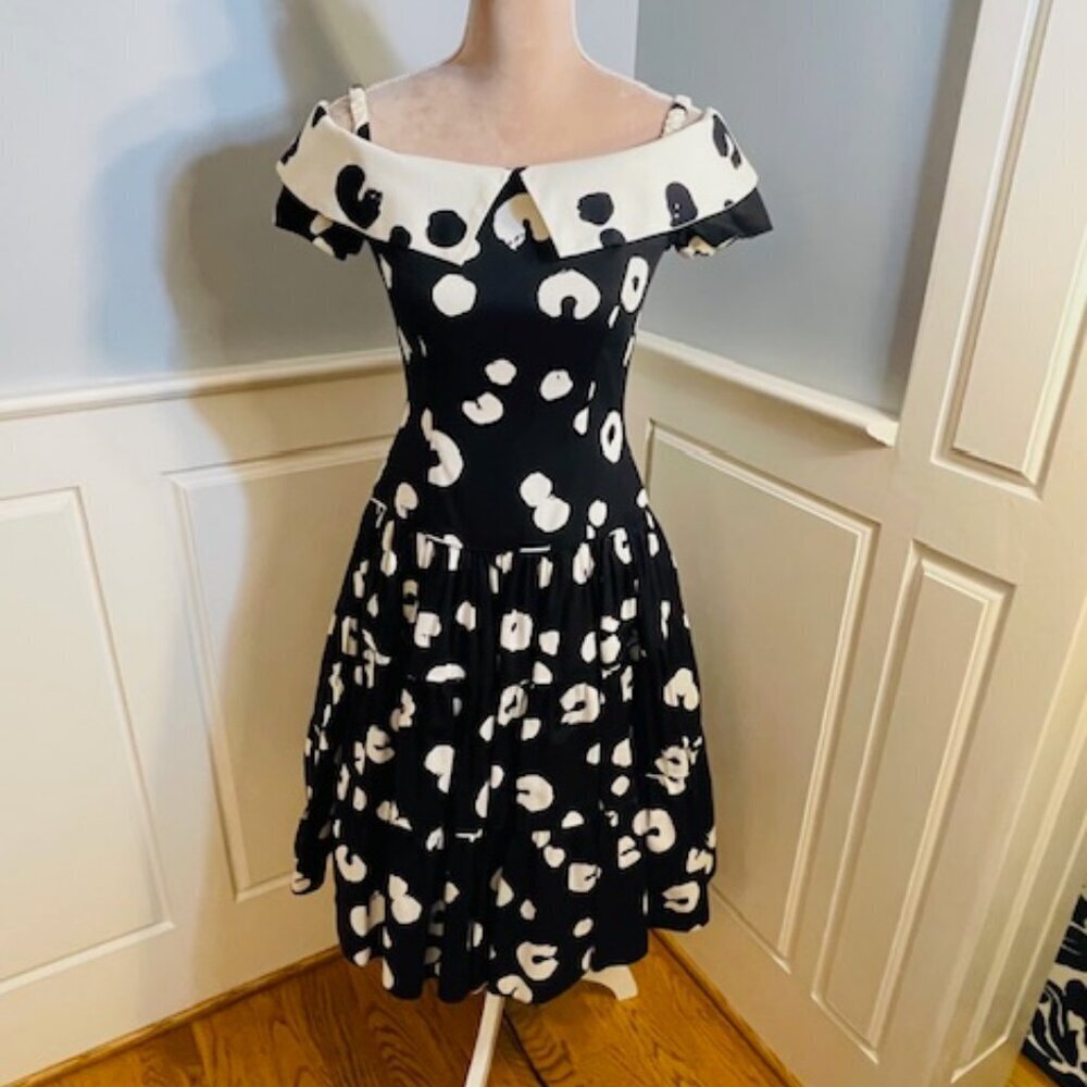 Lillie Rubin Vintage Hourglass Bombshell Fit & Flare Structured Cocktail Dress 0 - Picture 6 of 13